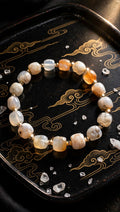 Blossom Harmony Flower Agate Drum Bead Bracelet