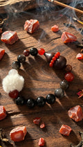 Silver Sheen Obsidian & Sandalwood Hulu Charm Bracelet