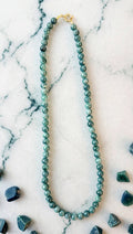 Oceanic Serenity Blue Water Jade Beaded Necklace