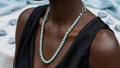 Ice Cloud Blue Water Jade Beaded Necklace