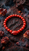 Wealth & Protection Cinnabar Bracelet with Pixiu Gold Ingot