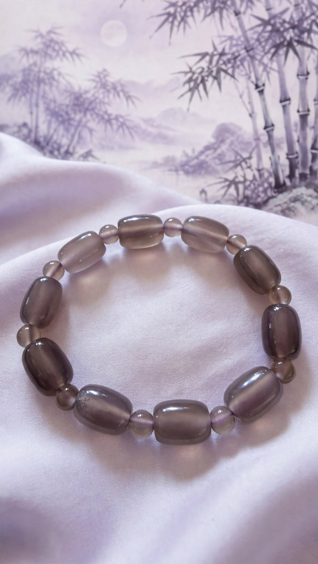 Royal Serenity Imperial Purple Agate Barrel & Bead Bracelet