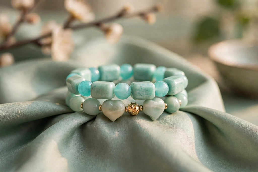 Natural Amazonite Stackable Bracelet Set (2-Piece)
