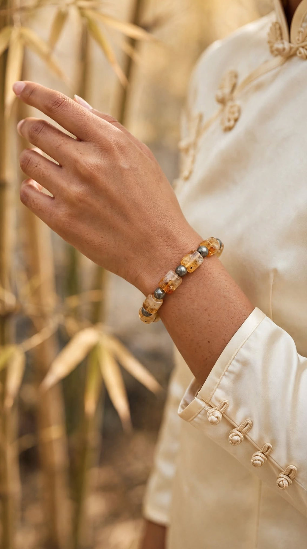 Natural Citrine & Pyrite Wealth Bracelet