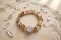 Black Gold Super 7 Chips & Lavender Amethyst Bracelet