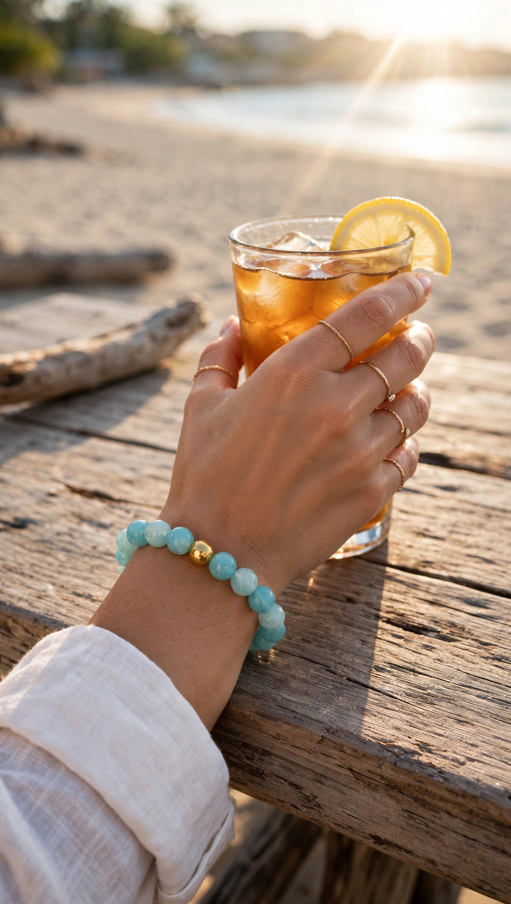 Amazonite Bracelet with 18K Gold Filled Bead