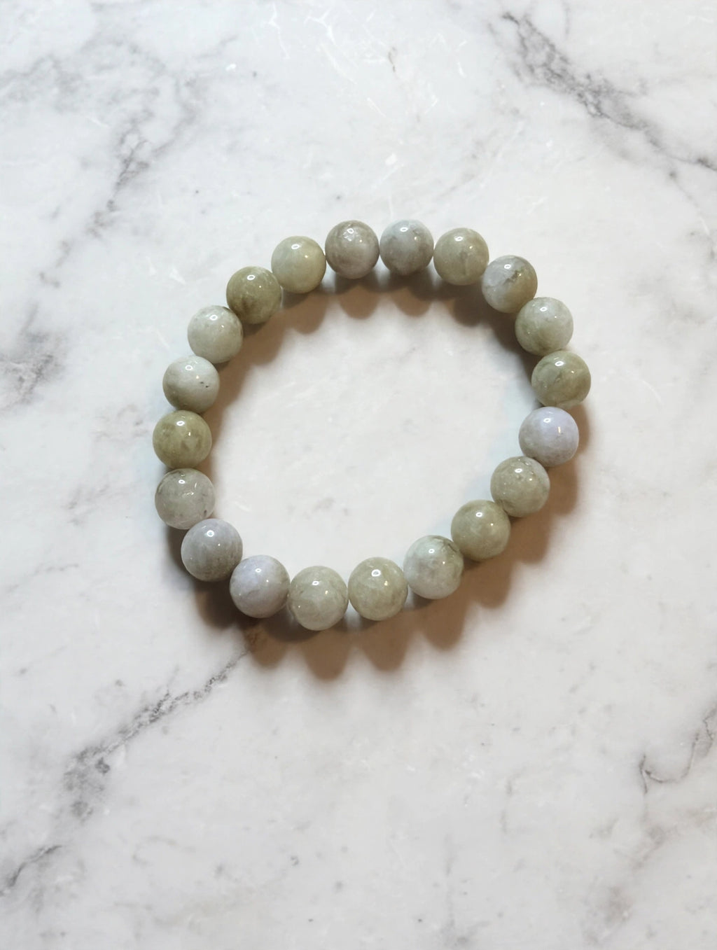 Refined Balance: Natural Gray Jade Bead Bracelet