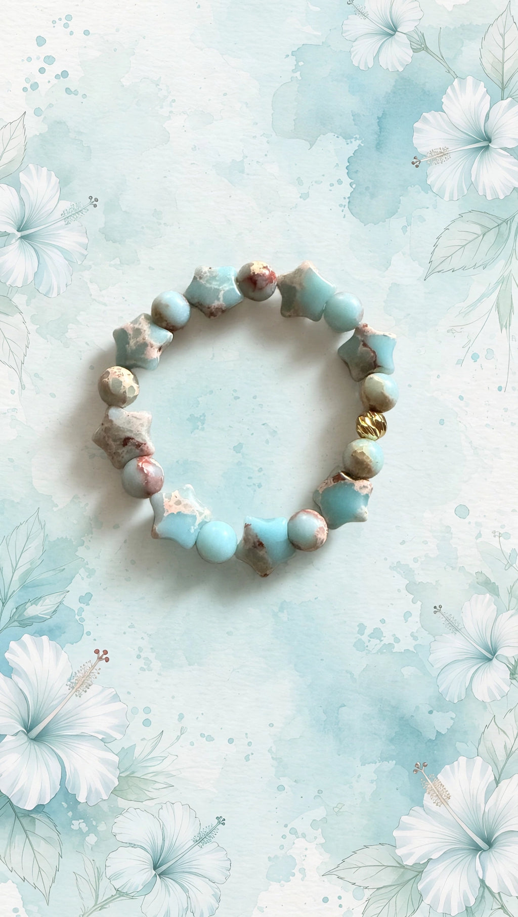 Aqua Terra Jasper & Star Bracelet with 18K Gold Accent