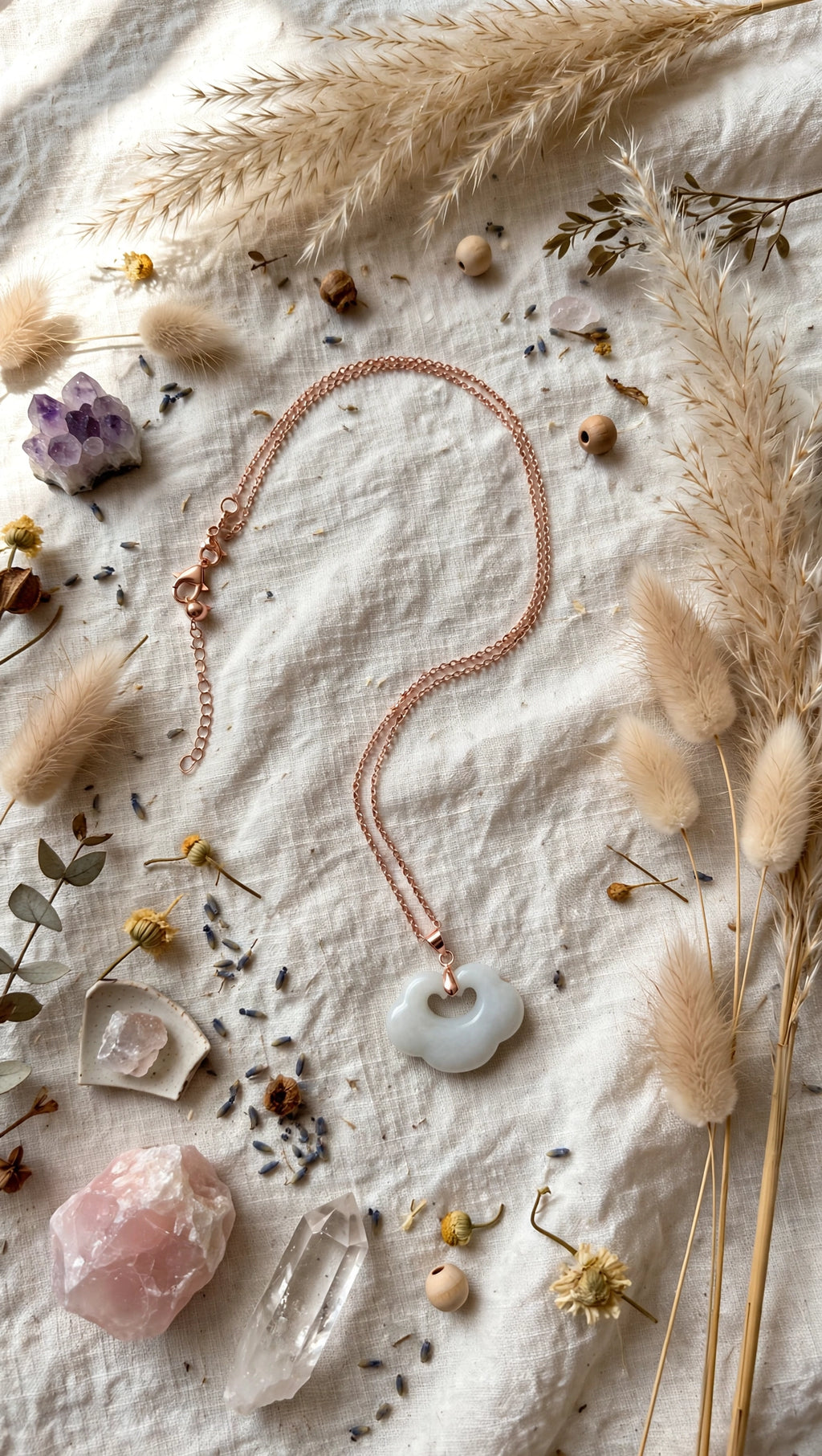 As You Wish: Natural Burmese Jadeite "Ruyi" Necklace