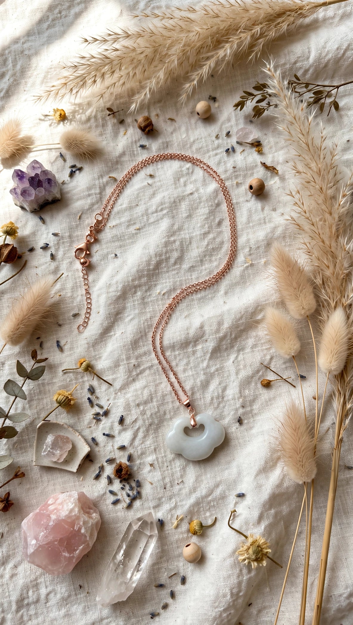 As You Wish: Natural Burmese Jadeite "Ruyi" Necklace