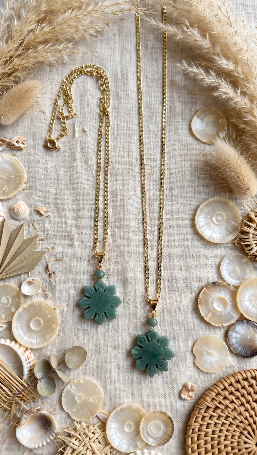 Blue Water Jade Philippine Sun Necklace