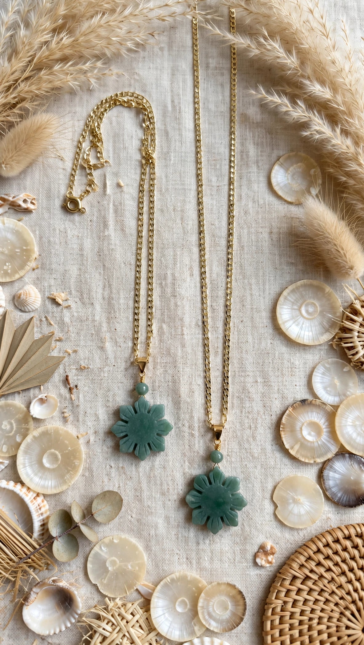 Blue Water Jade Philippine Sun Necklace
