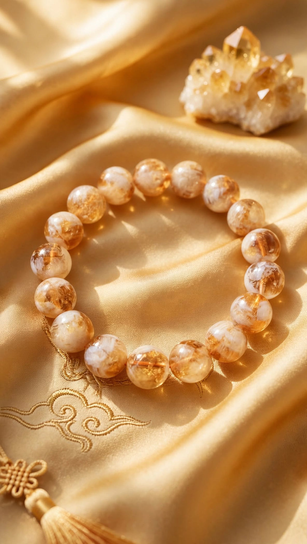 Natural Citrine Beaded Bracelet