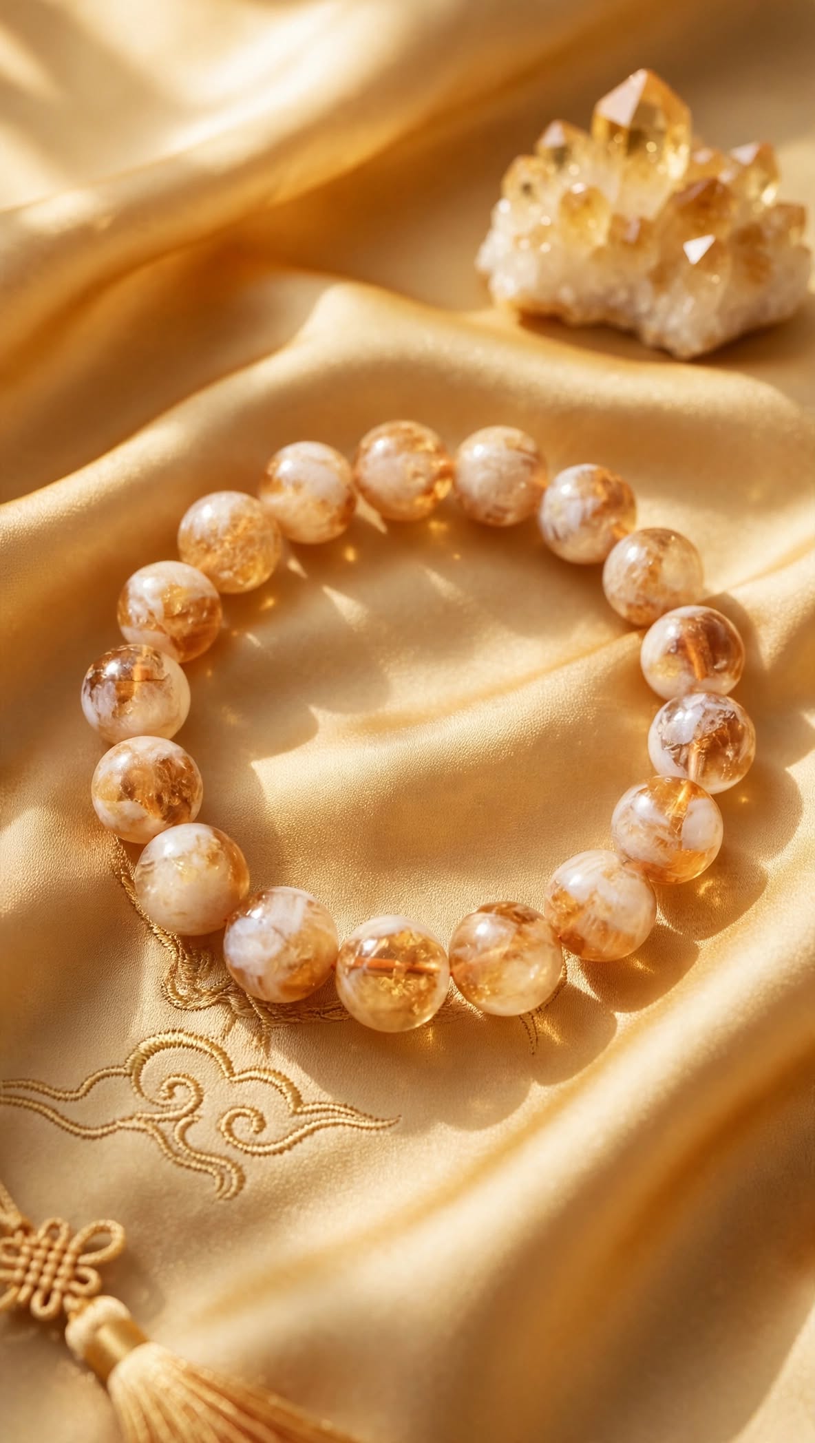 Natural Citrine Beaded Bracelet