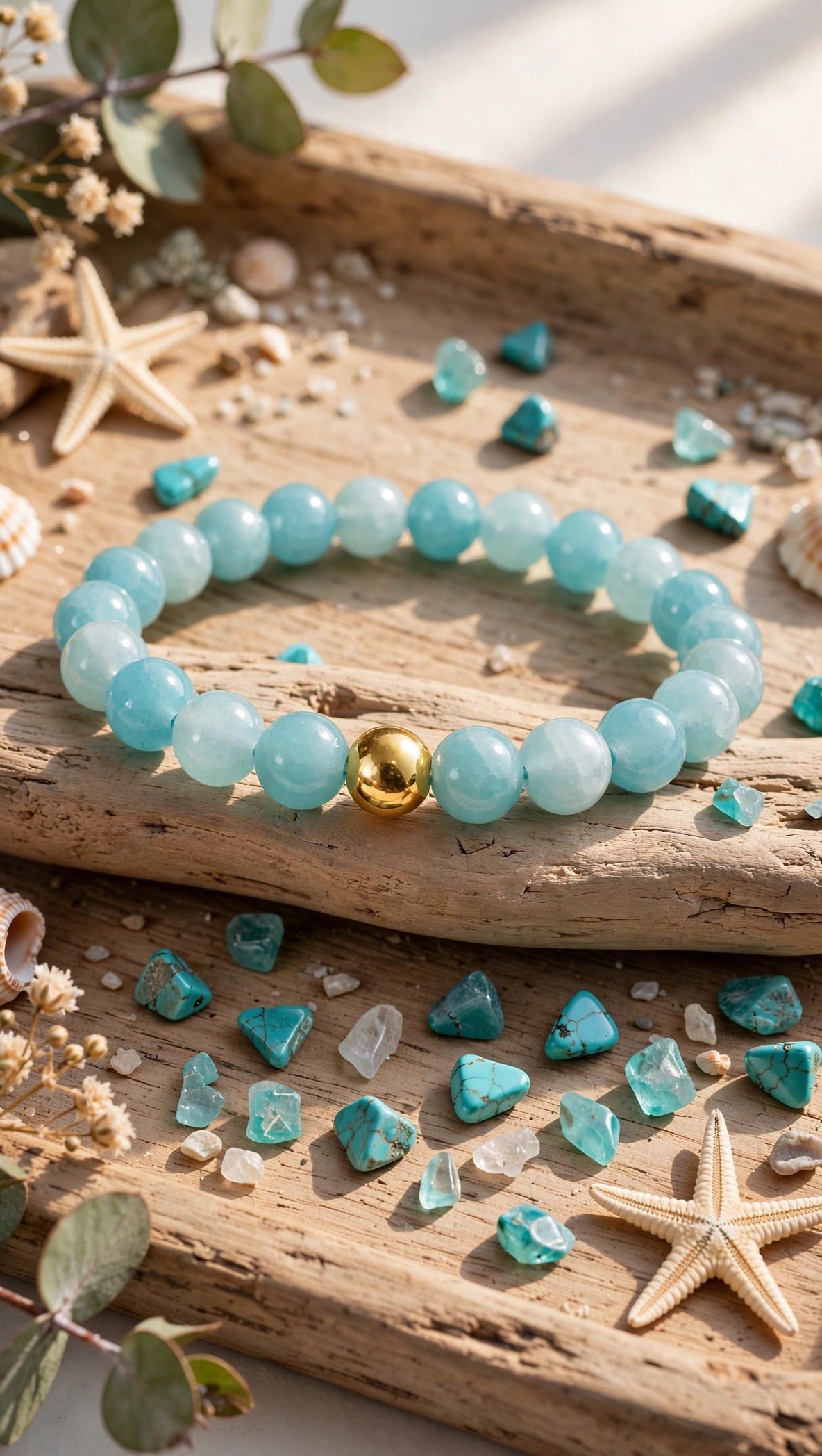 Amazonite Bracelet with 18K Gold Filled Bead