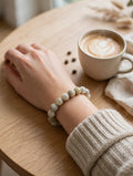 Refined Balance: Natural Gray Jade Bead Bracelet