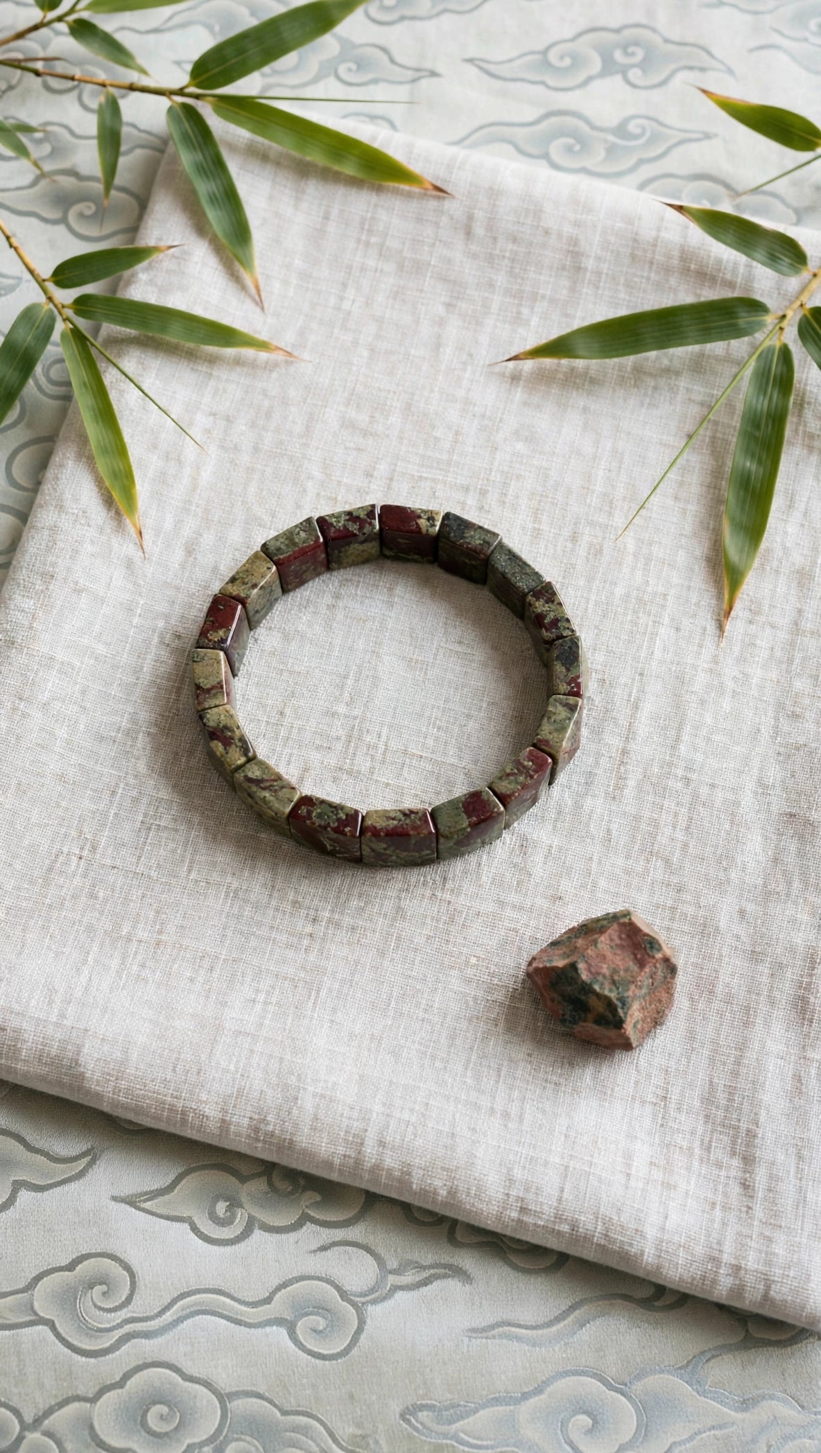 Primal Power: Natural Dragon's Blood Jasper Square Faceted Bangle