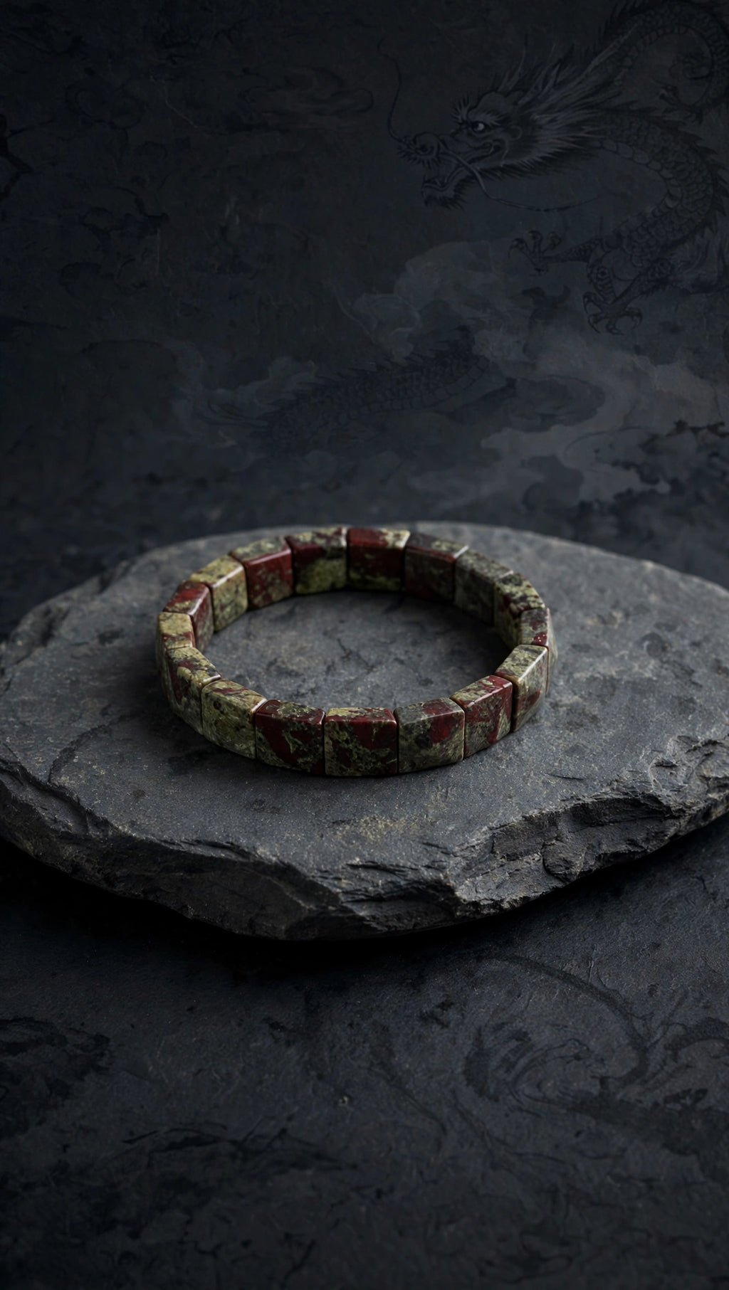Primal Power: Natural Dragon's Blood Jasper Square Faceted Bangle