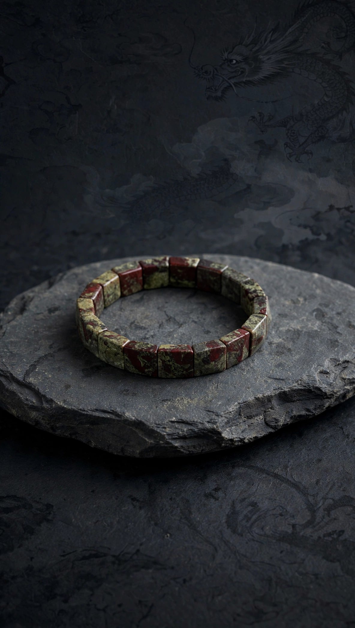 Primal Power: Natural Dragon's Blood Jasper Square Faceted Bangle