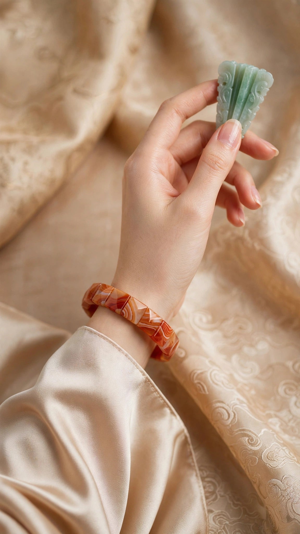 Radiant Energy: Natural Sardonyx Carnelian Square Faceted Bangle