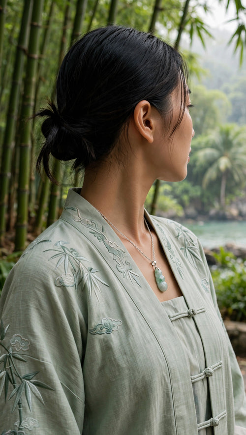 Abundant Blessings: Natural Light Green Burmese Jadeite 3-Bean Necklace