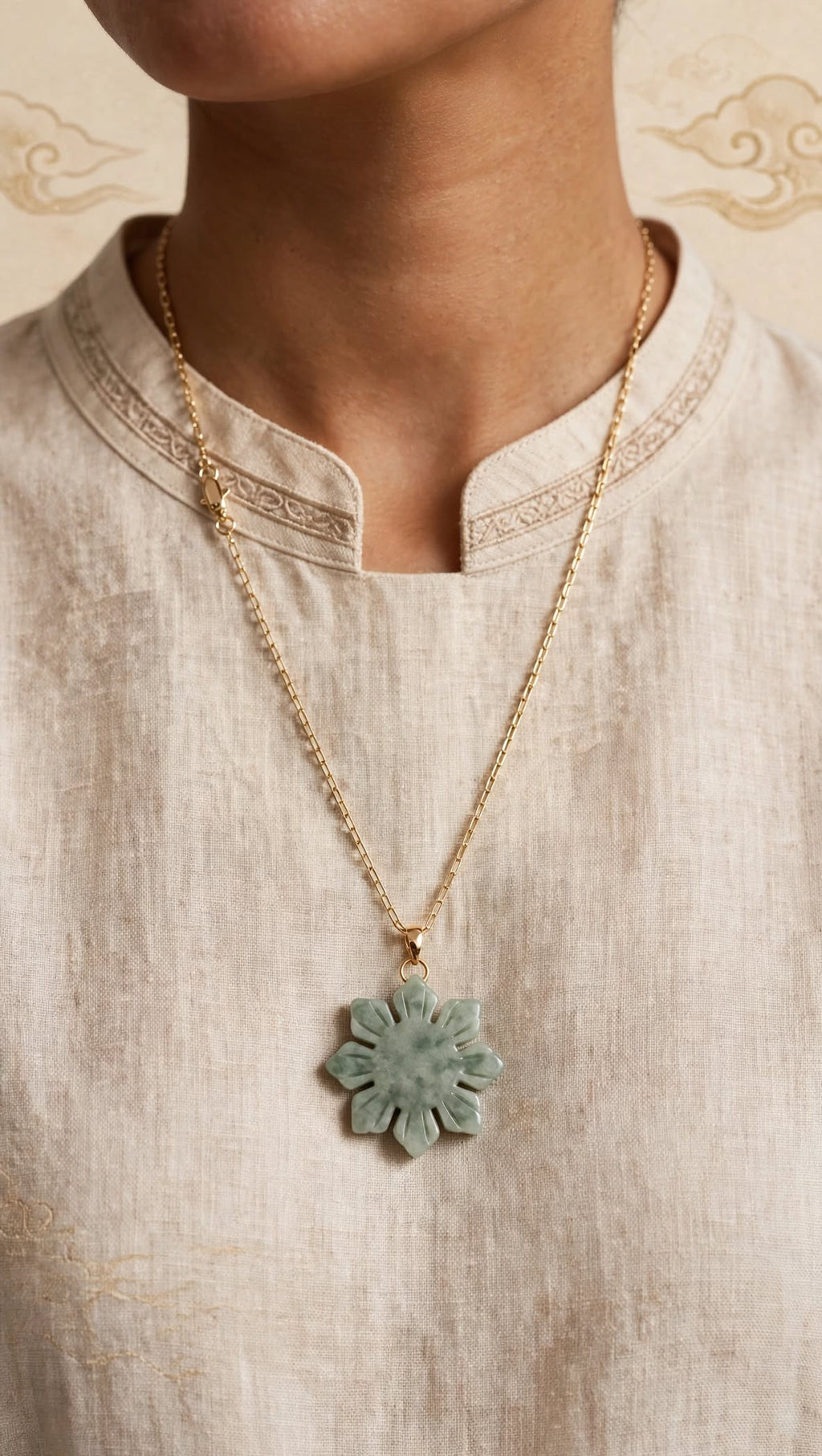 Burmese Jadeite "Philippine Sun" Gold-Filled Necklace