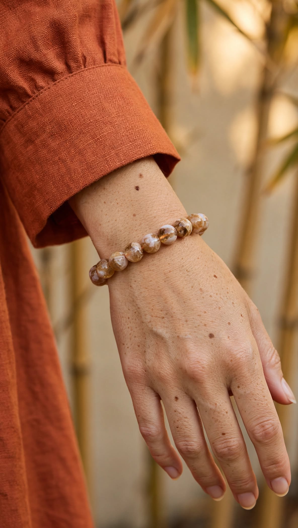 Natural Citrine Beaded Bracelet