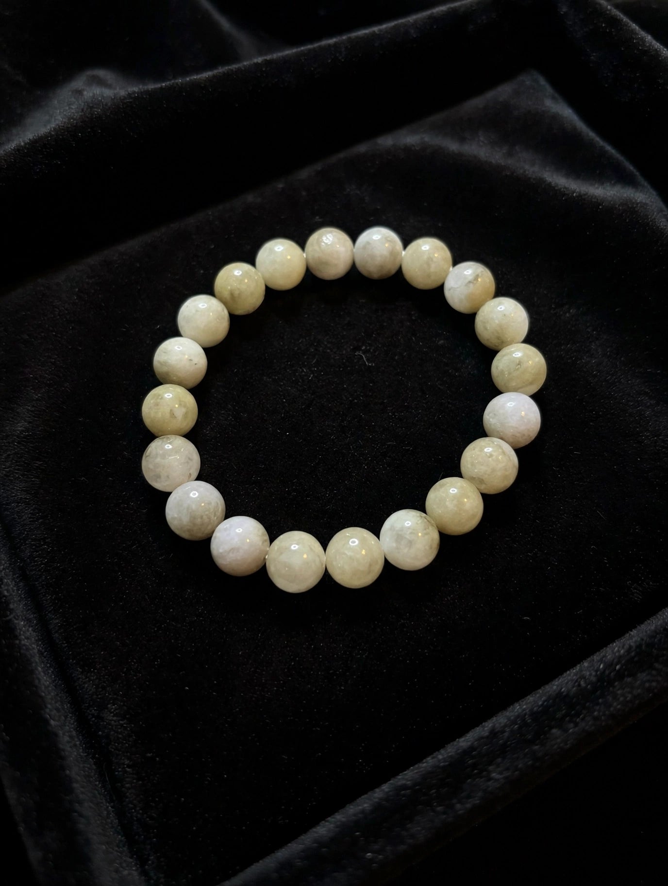 Refined Balance: Natural Gray Jade Bead Bracelet
