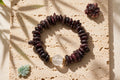 Natural Garnet Chunky Chip Bracelet with Clear Quartz Focal Bead
