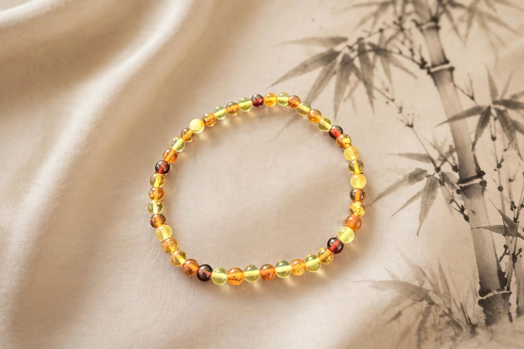Golden Sunshine Mixed Natural Amber Beaded Bracelet