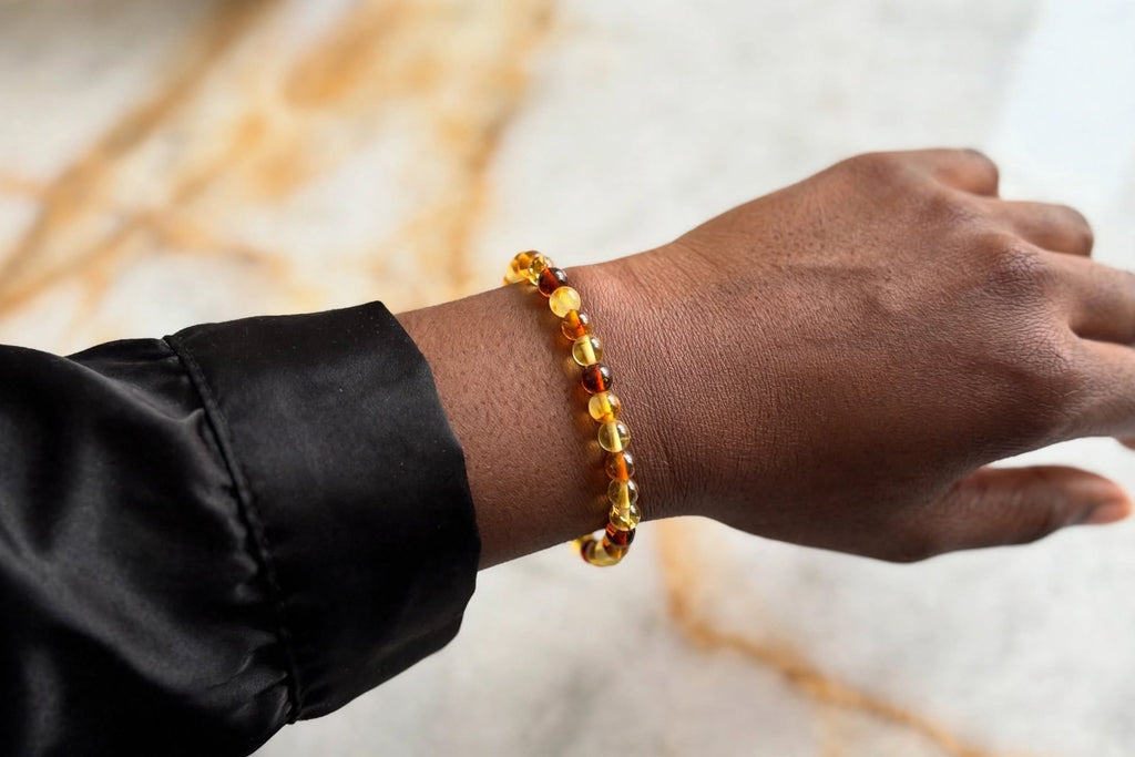 Golden Sunshine Mixed Natural Amber Beaded Bracelet