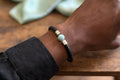 Urban Calming Braided PU Leather & Blue Water Jade Bracelet