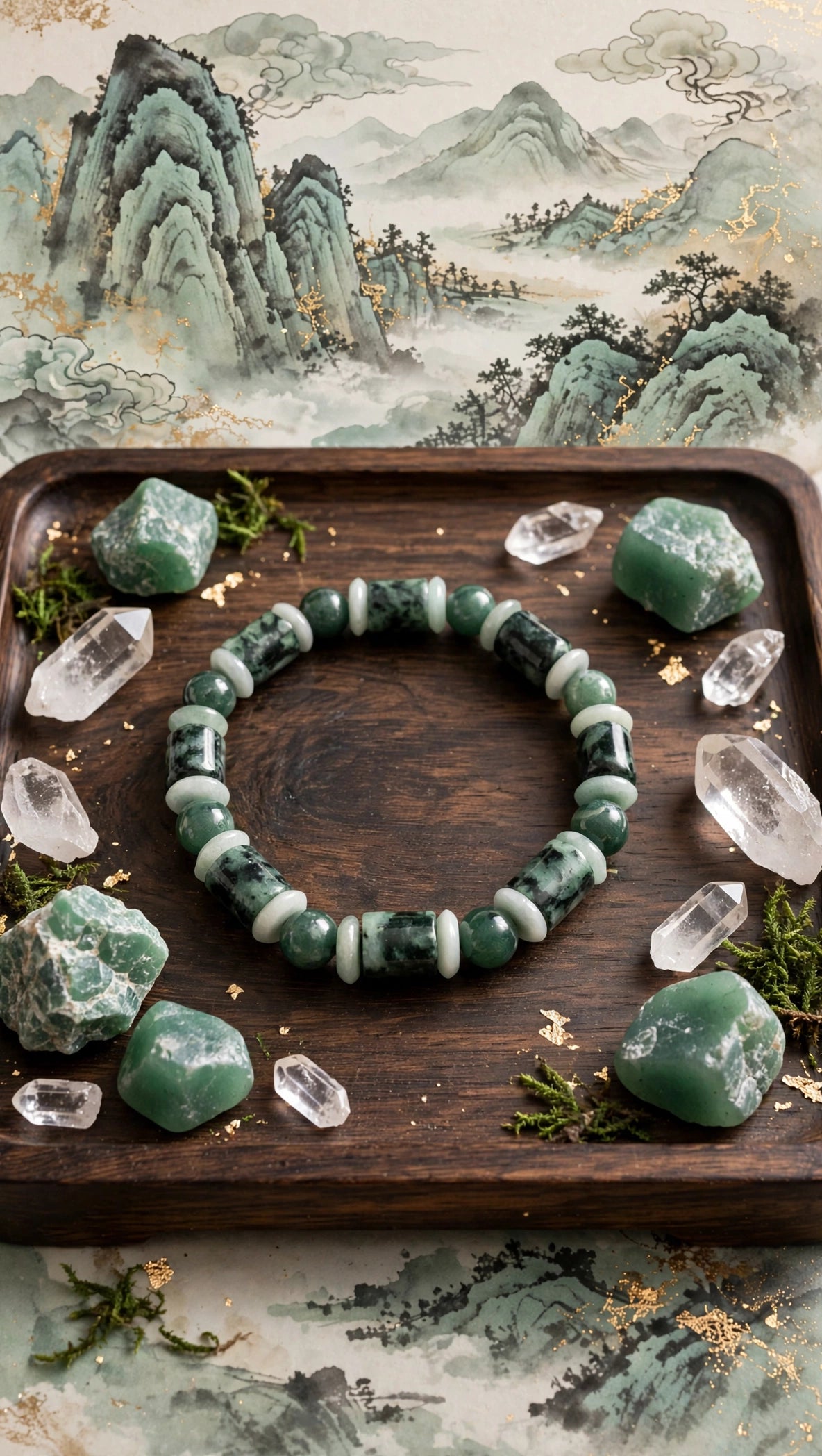Blue Water Jade Mixed Shape Bracelet