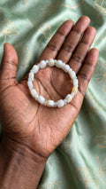 Gentle Waves: Natural Blue Lace Agate Oval Soft Bangle