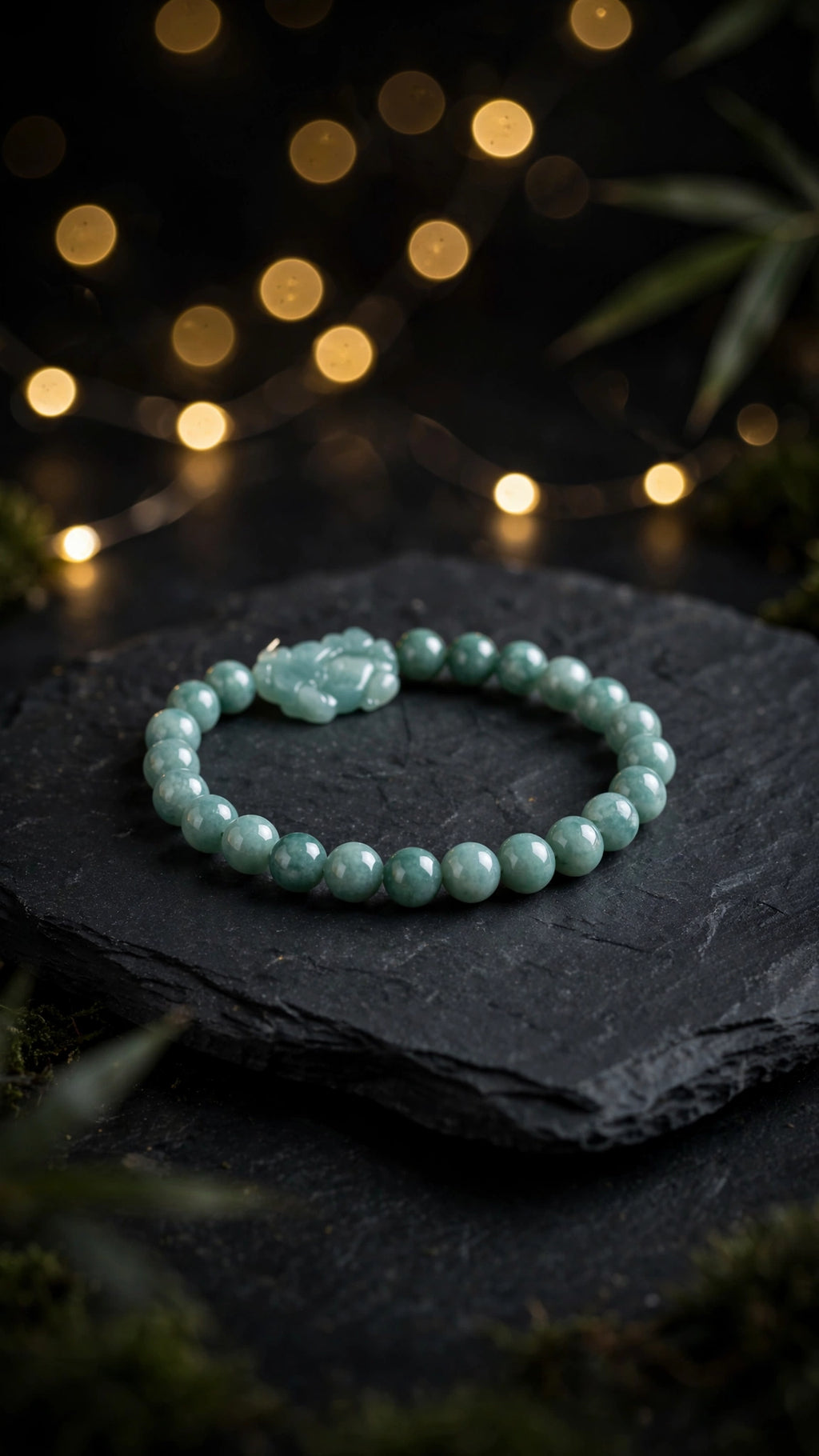 Aquatic Wealth: Natural Blue Water Jade 8 mm Bracelet with Flat Carved Pixiu