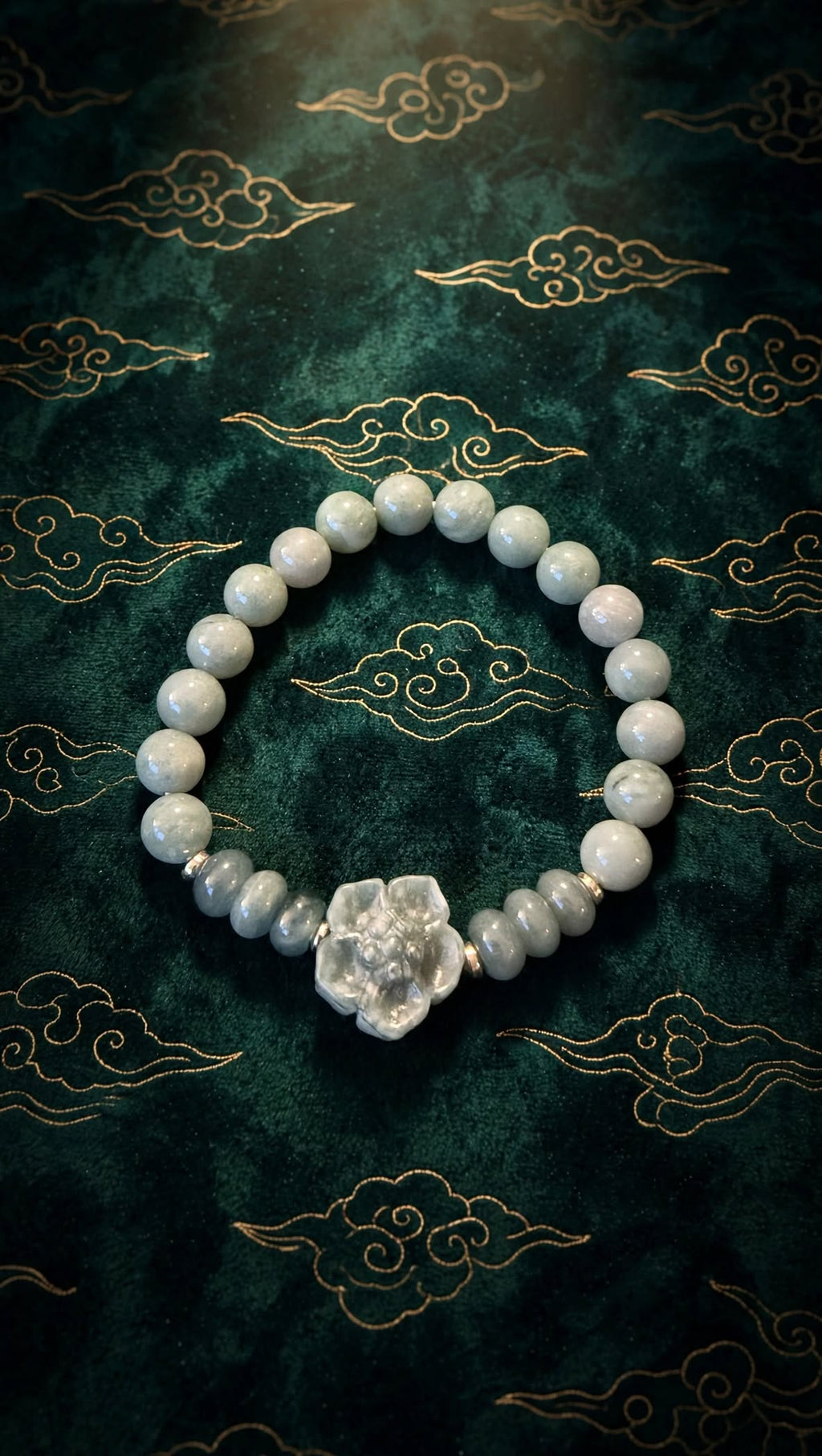 Celestial Bloom Blue Water Jade Sakura Bracelet