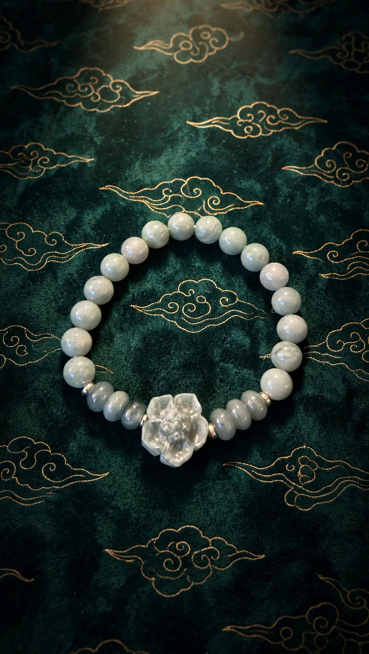 Celestial Bloom Blue Water Jade Sakura Bracelet