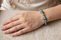 Blue Water Jade Hulu & Gold Accent Bracelet