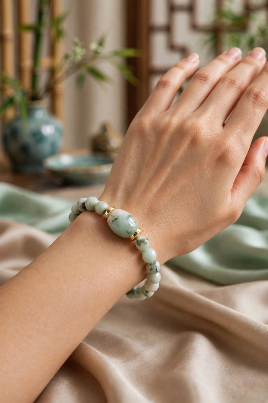 Zenith Jade Burmese Jadeite Barrel Bracelet