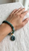 Blue Water Jade Donut & Abacus Bead Lucky Bracelet