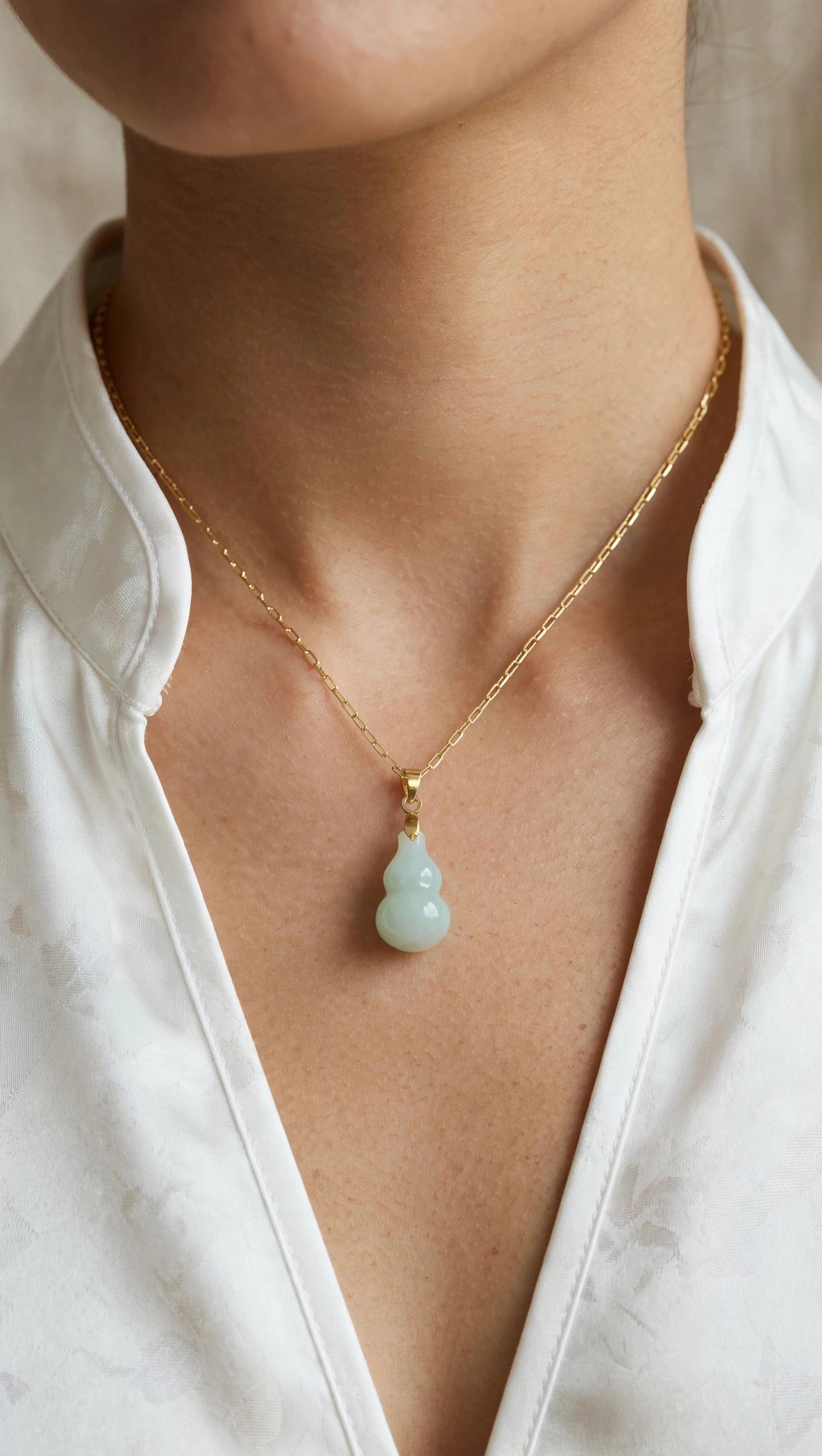 Burmese Jadeite Hulu Pendant Necklace