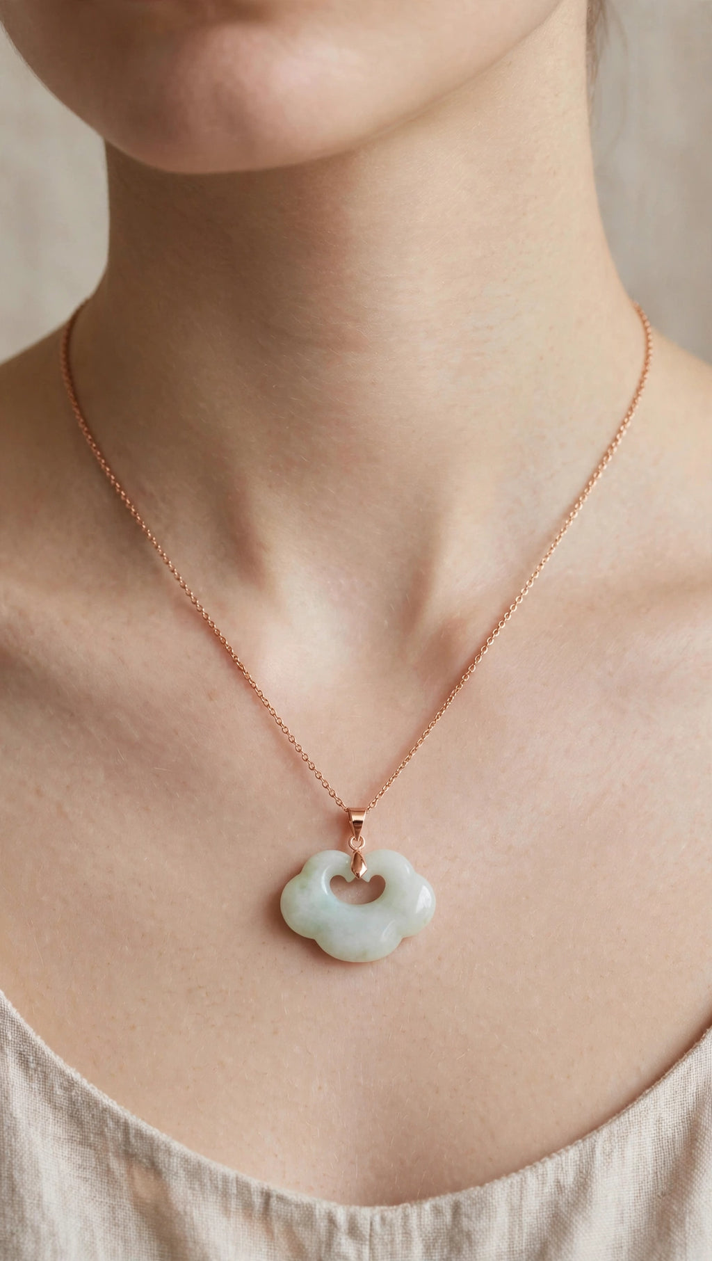 As You Wish: Natural Burmese Jadeite "Ruyi" Necklace