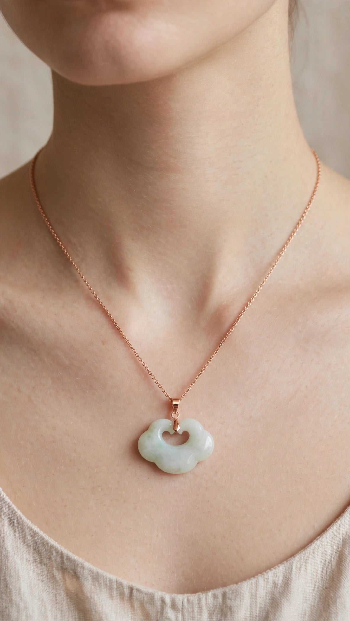 As You Wish: Natural Burmese Jadeite "Ruyi" Necklace