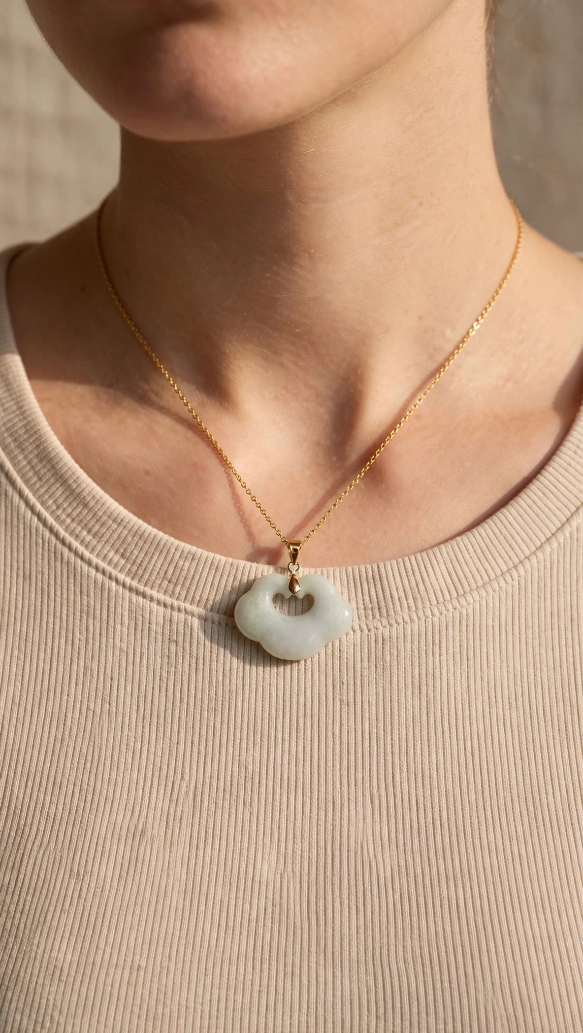As You Wish: Natural Burmese Jadeite "Ruyi" Necklace