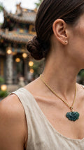 Blue Water Jade Phoenix Pendant Necklace