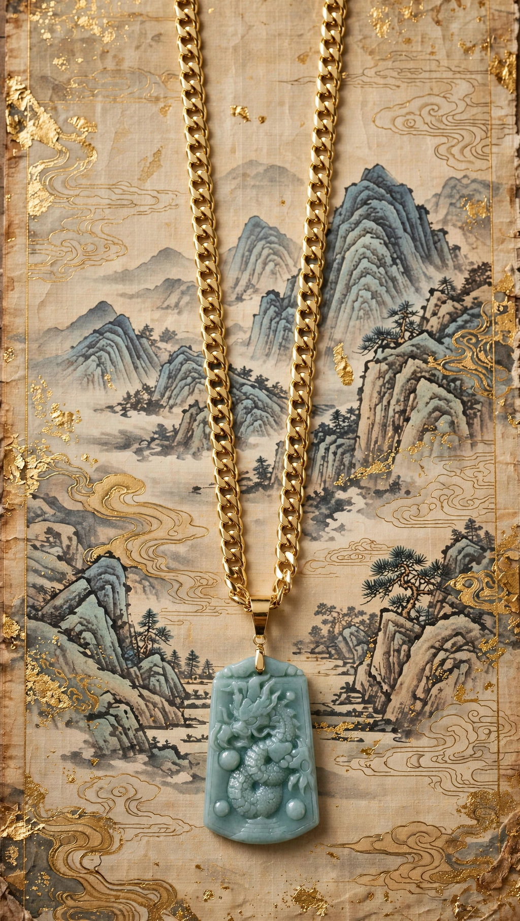 Burmese Jadeite Dragon Pendant Necklace