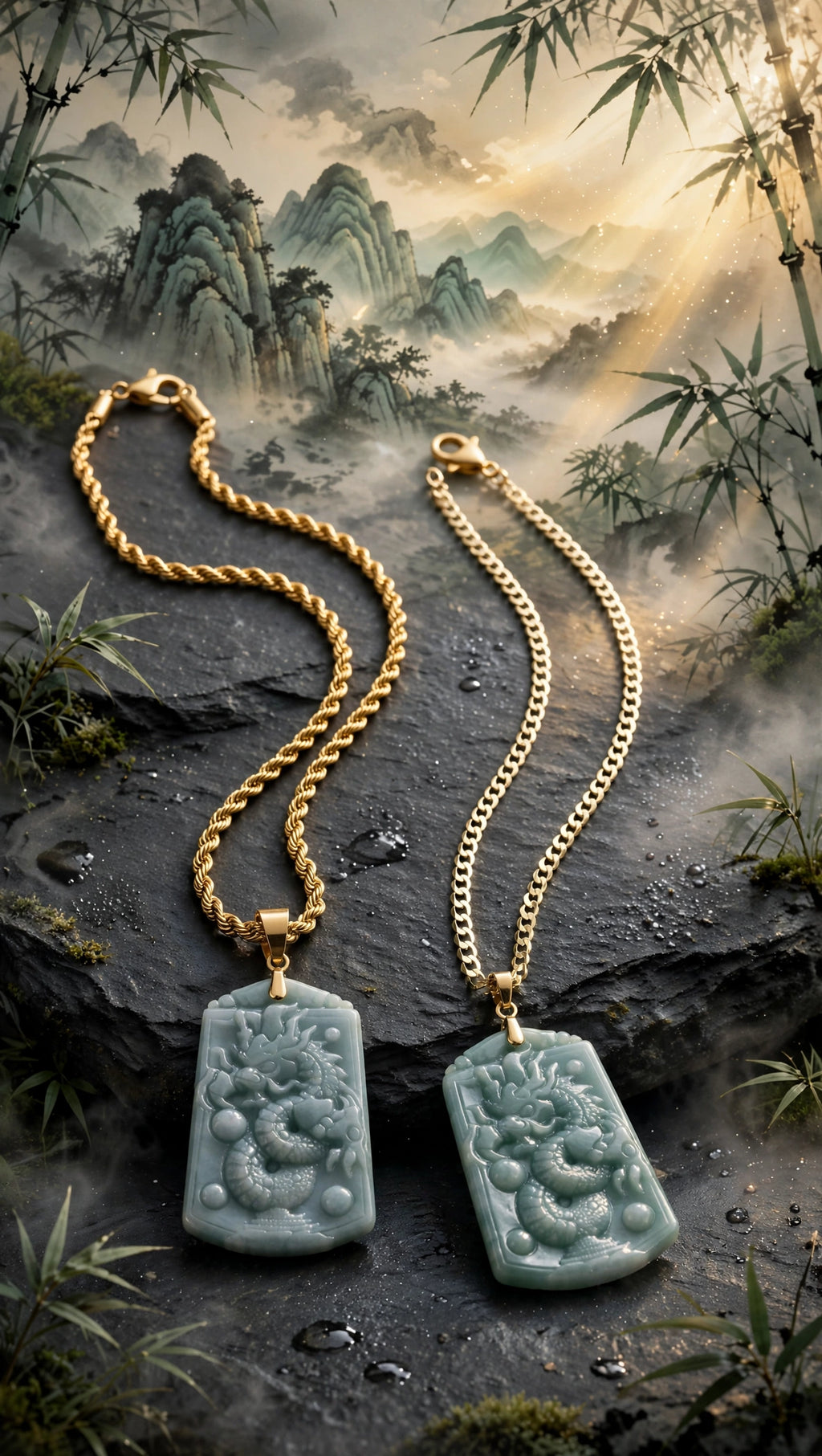 Burmese Jadeite Dragon Pendant Necklace