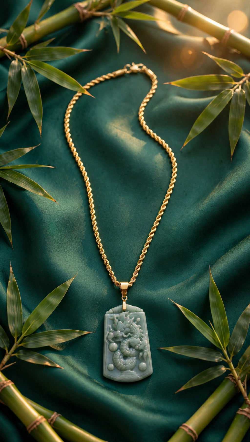 Burmese Jadeite Dragon Pendant Necklace