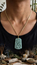 Burmese Jadeite Dragon Pendant Necklace