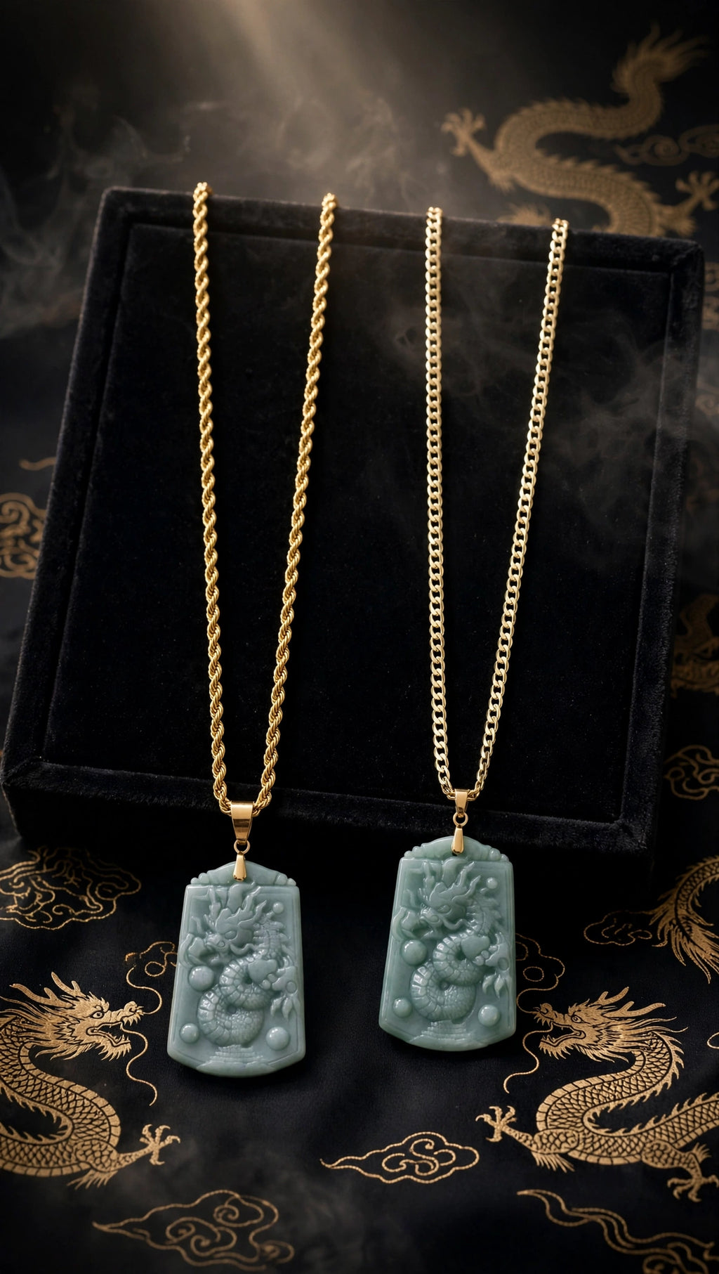Burmese Jadeite Dragon Pendant Necklace